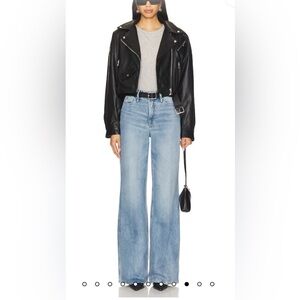 Good American good skate High-waisted wide-leg jeans in blue size 12